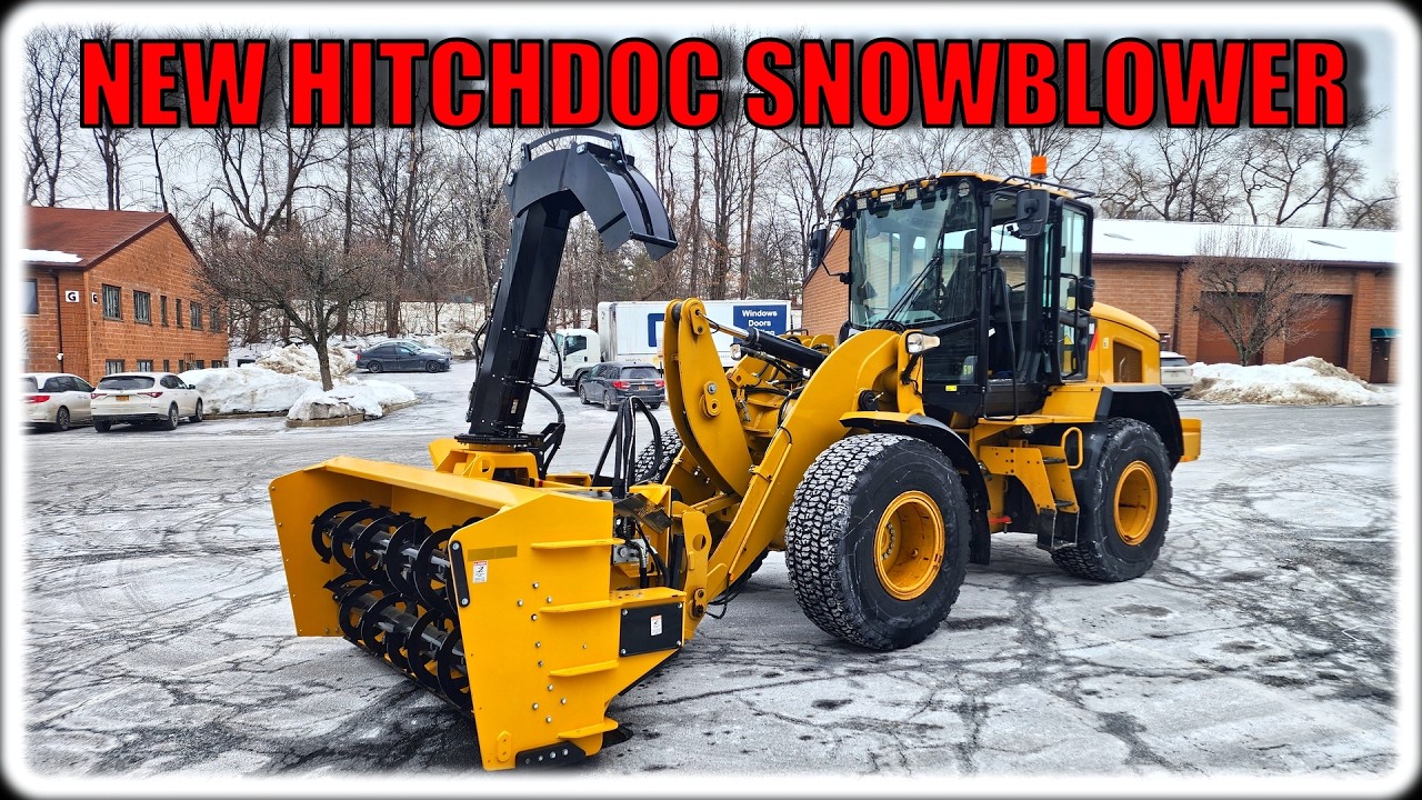 Установка нашего нового снегоуборщика HitchDoc HDS9200 на экскаватор CAT 926M.