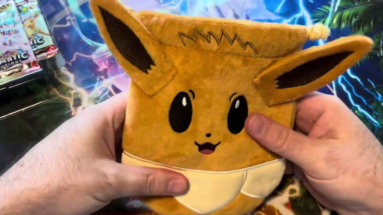 Prismatic evolutions eevee acessory pouch collection box opening, Pokémon tcg