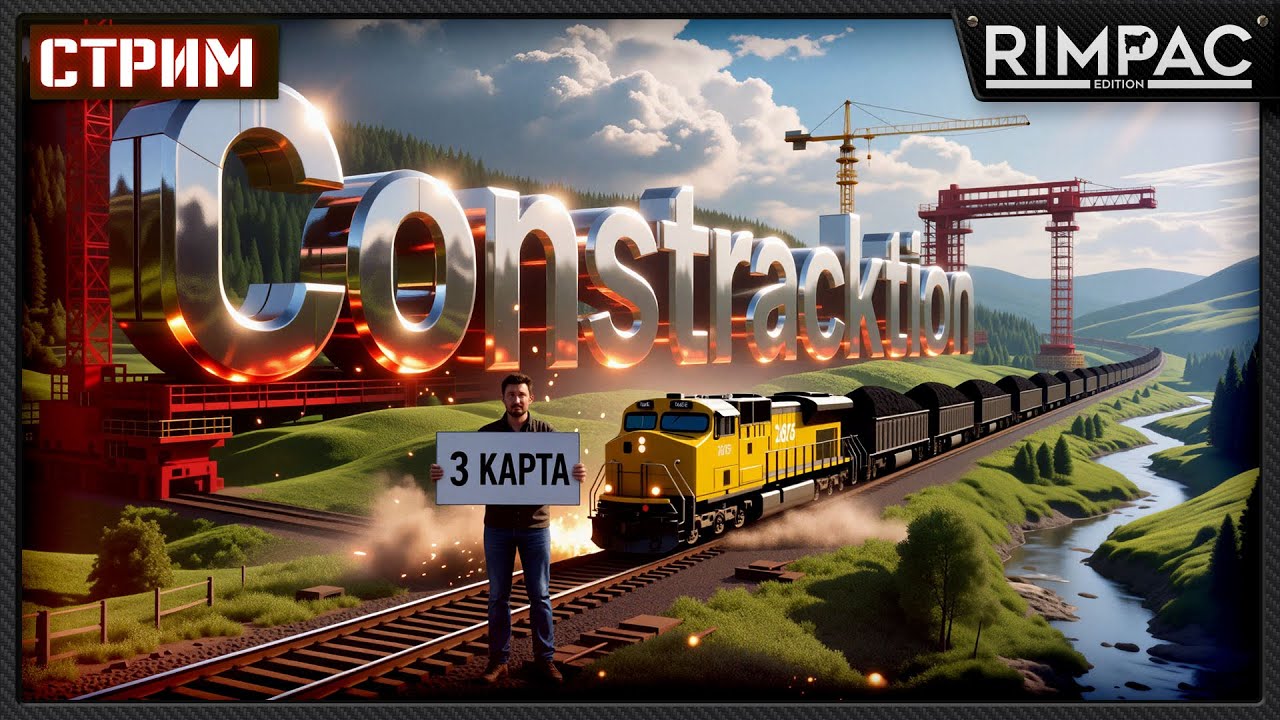 Constracktion &mdash; реки, горы, и железная дорога. Пробуем пройти 3 карту.