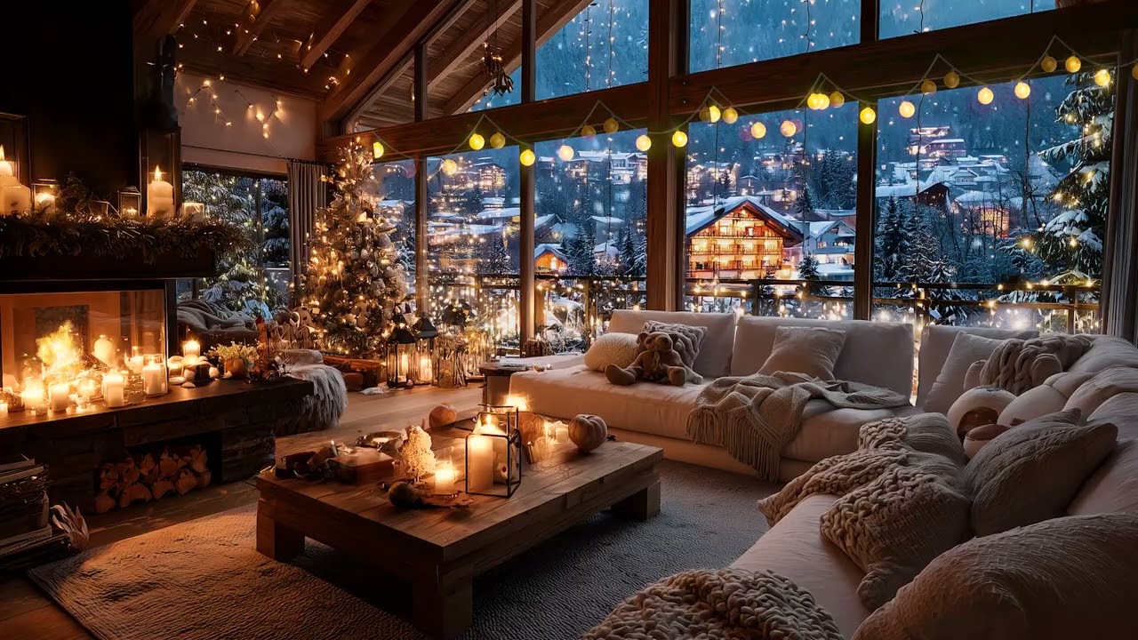 Warm Christmas Fireplace 2025 | Relaxing Piano Music & Crackling Fire for Sleep and Calm