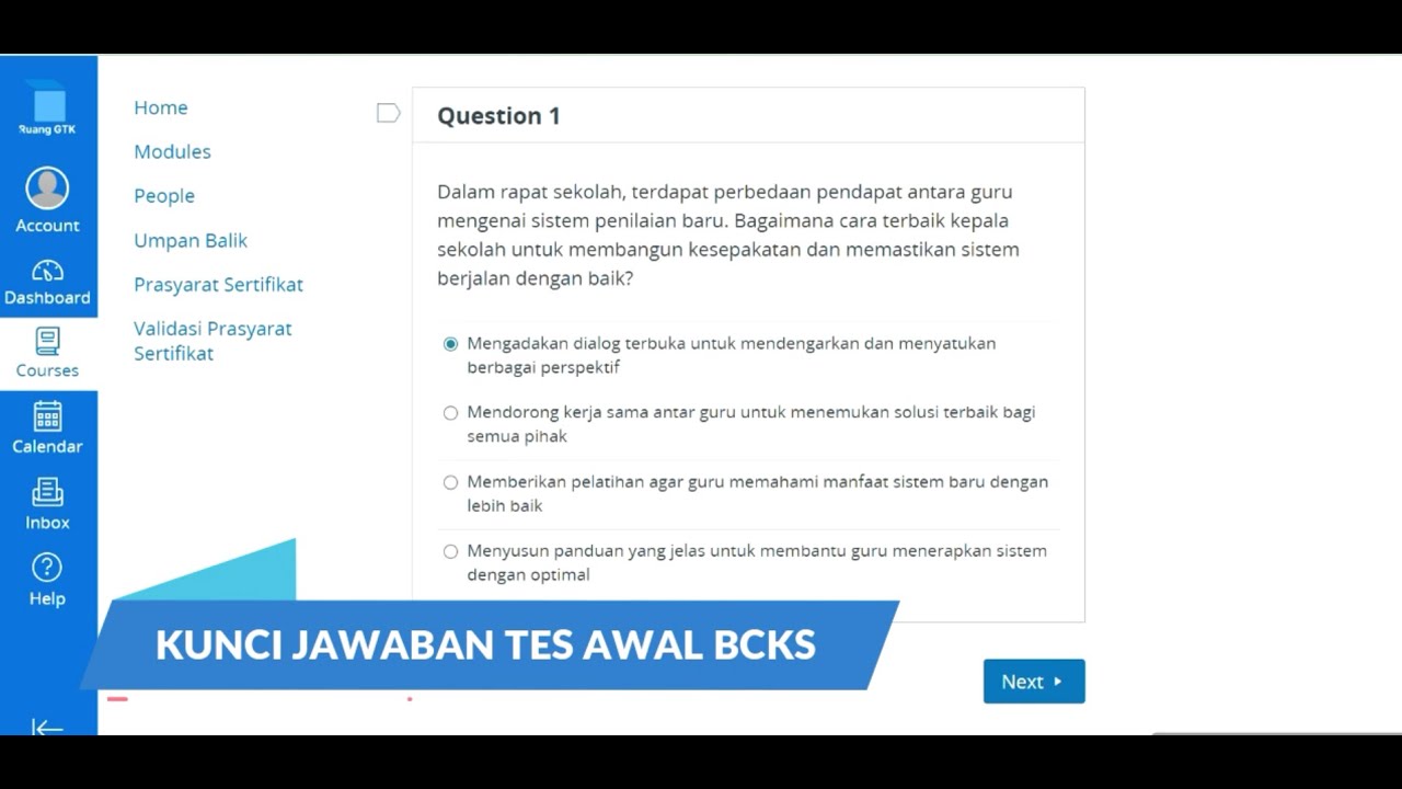 KUNCI JAWABAN TES AWAL BCKS 2025