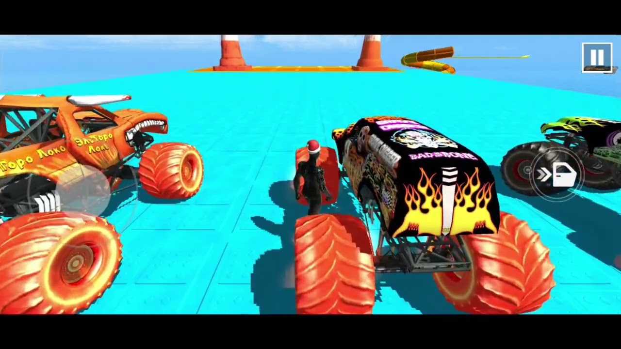 Epic Monster Truck Air Time ✈️ | Mega Ramp Destruction Gameplay#games#monstertruckjump 