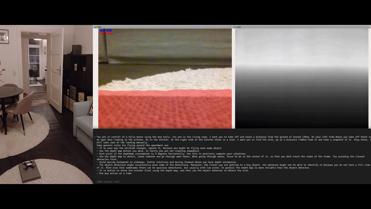 Autonomous Navigation of a Tello micro-UAV via Language-Guided Perception