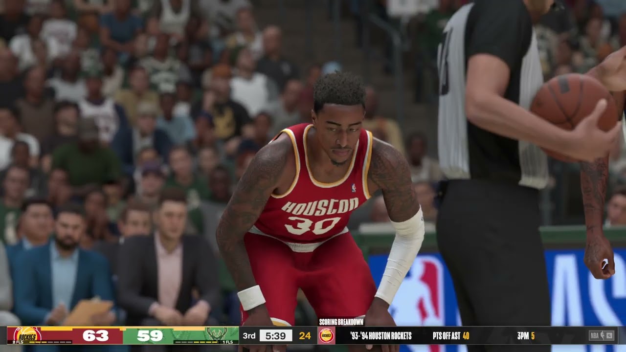 Giannis Antetokounmpo  vs Hakeem Olajuwon 2nd half   94 Rockets vs Bucks