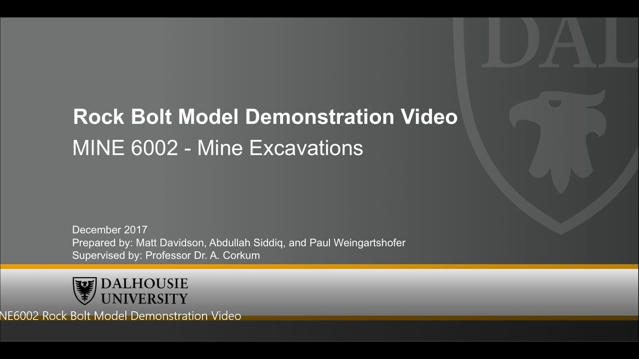 Demonstration of Rock Bolt Stabilization