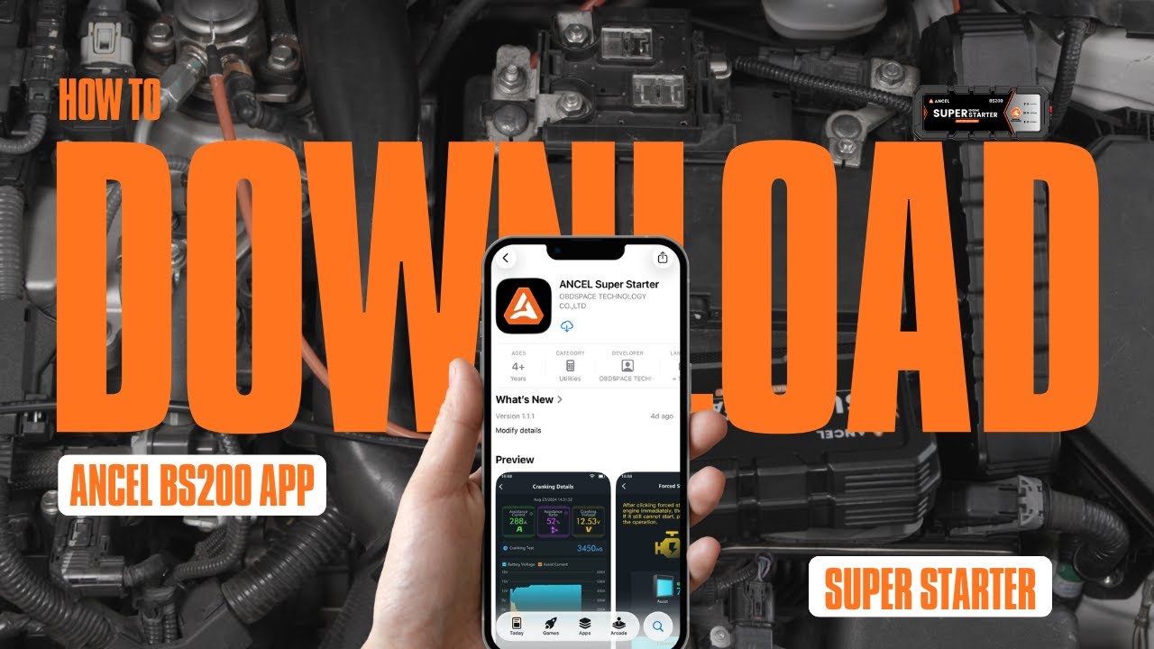 ANCEL BS200 Super Starter: Download, Connect & Use the App