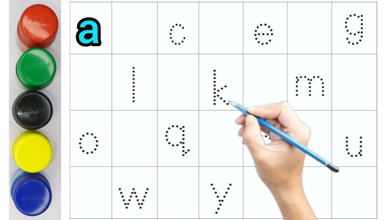 Alphabet, ABC song, abcd, a to z, Kids rhymes, Dotted lines for toddler ll