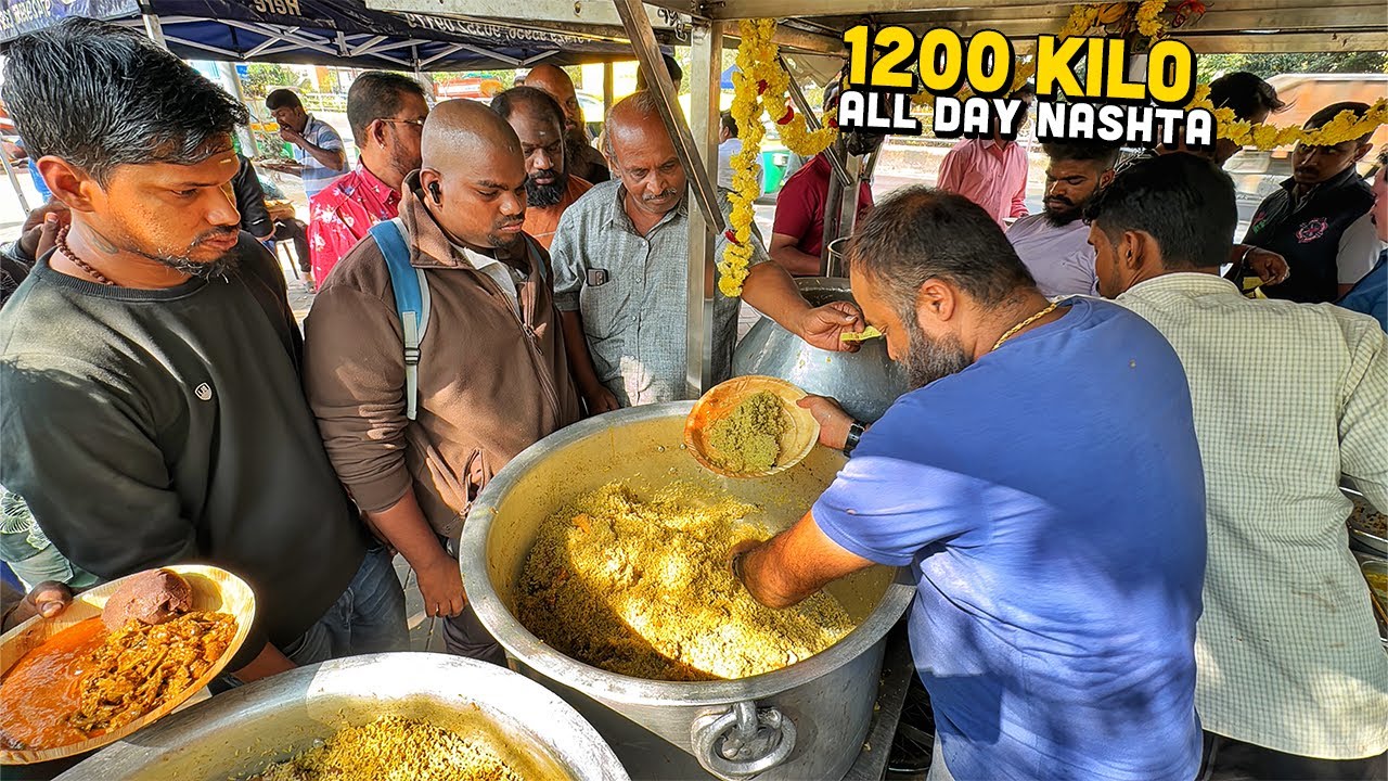 40/- Rs All Day Nashta 😍 Street Food India | 24 Carat Chaat, Desi Ghee Pav Bhaji, Hyderabadi Pulao
