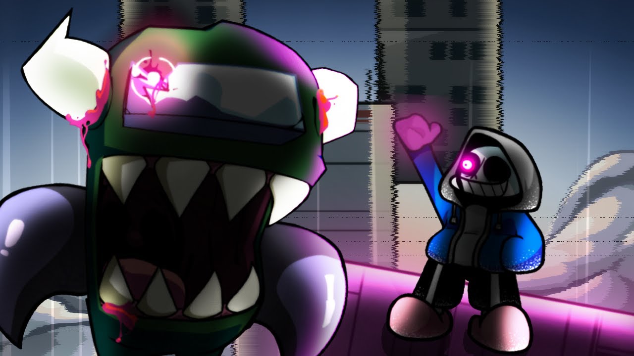 FNF MASHUP - Green Parasite Imposter Vs. Dust Sans | Ejected v2 x Anthropophobia