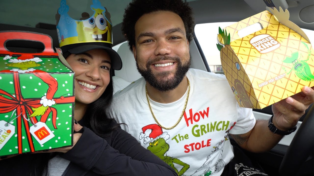 The Battle of Fast Food Collabs - SpongeBob's Krabby Whopper VS The Grinch Meal MUKBANG!!
