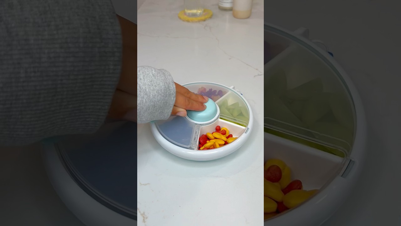 Amazon mom find🤍 snack spinner and grape slicer for your little ones #asmr #momhack #amazonfinds