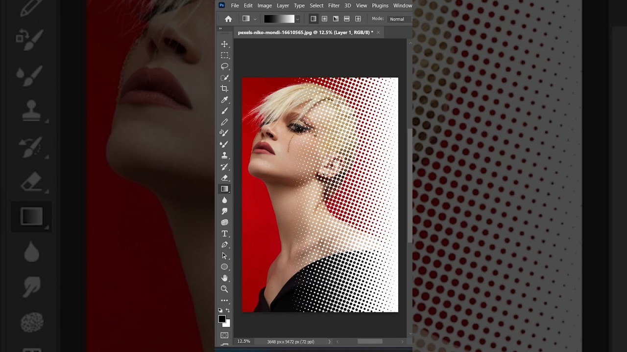 Dotted Colour Halftone Effect in Photoshop Tutorial 🤯 #photoshoptutorial #photoshop #shorts #viral