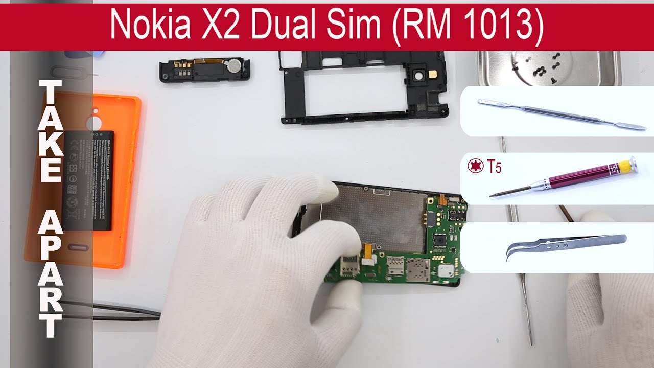 Как разобрать 📱 Nokia X2 RM-1013 Разборка и ремонт