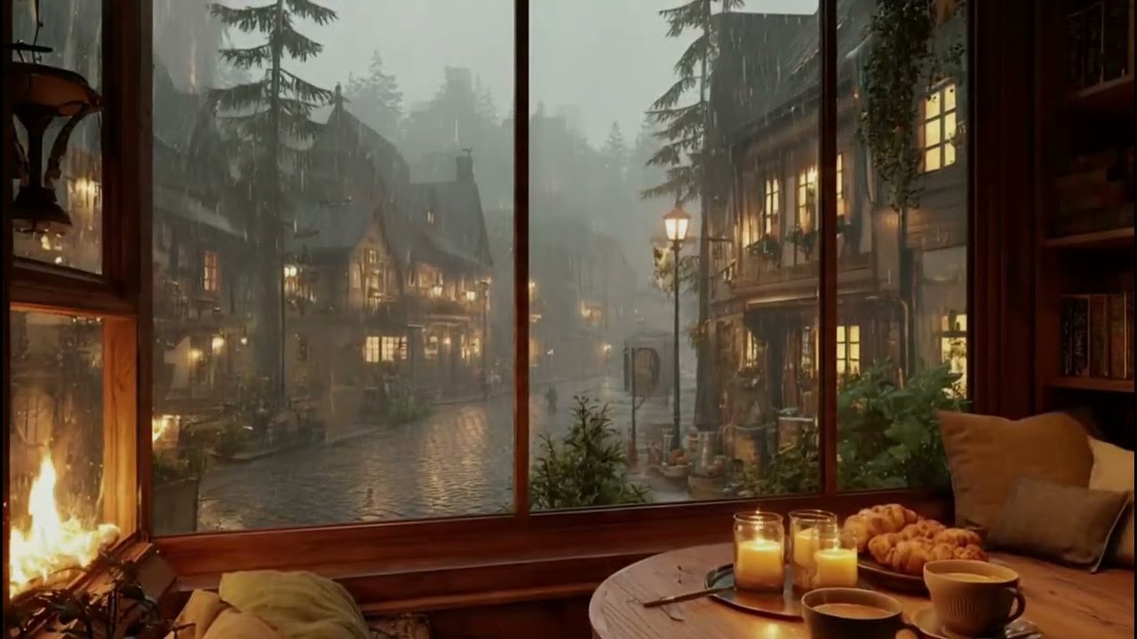 Rainy Night in a Wooden Cabin 🎹 Soft Piano & Forest Rain for Better Sleep