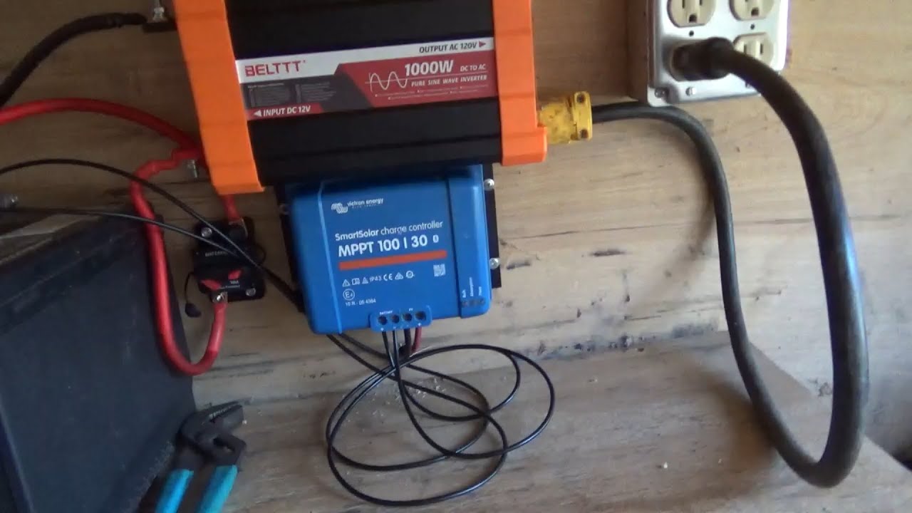 Adding Solar to the Woodshop (Victron 100/30 Charge Controller and a Belttt 1000 Watt Inverter).