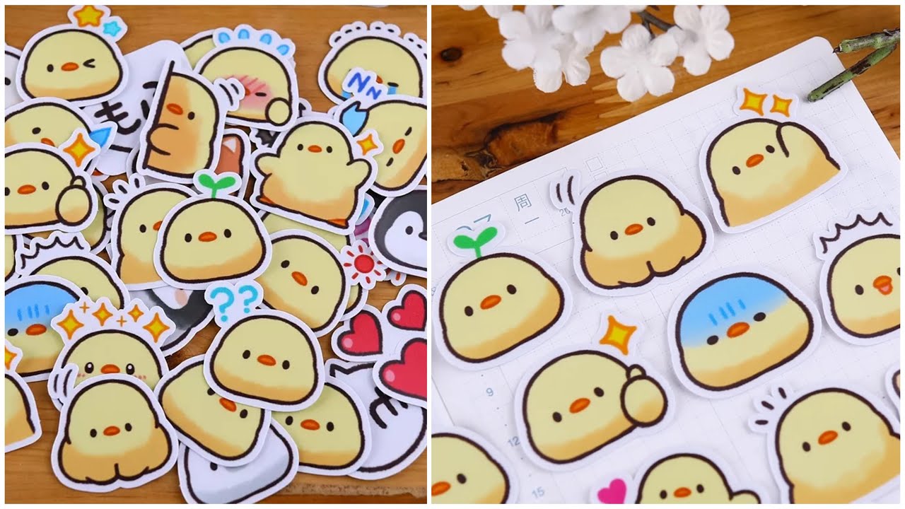 DIY How to make Cute Anime Green chicken Stickers at home