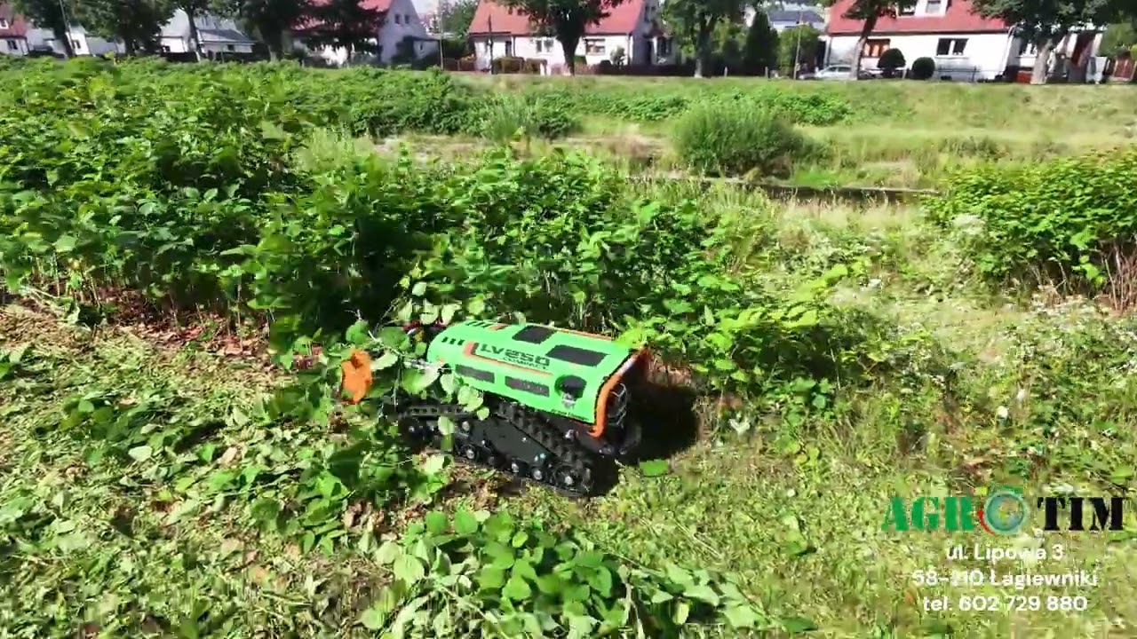 Koszenie robotem zdalnie sterowanym LV250 COMPACT z głowicą TXLD80. Duża moc w małym rozmiarze!