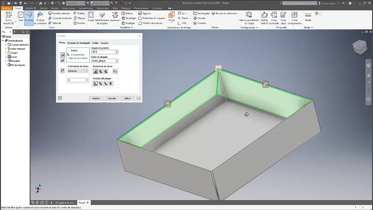 CREAR DESARROLLO ( desplegado ) en INVENTOR 2019