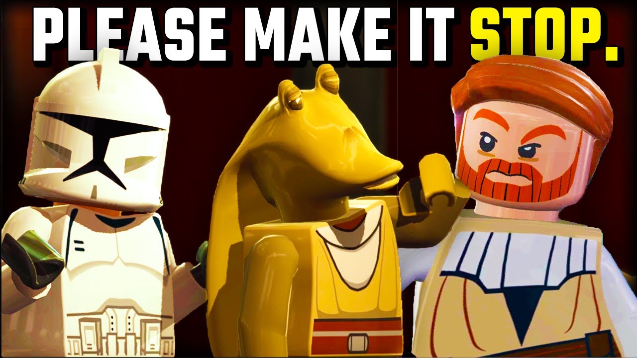 What happens in the elevator in Lego Star Wars...