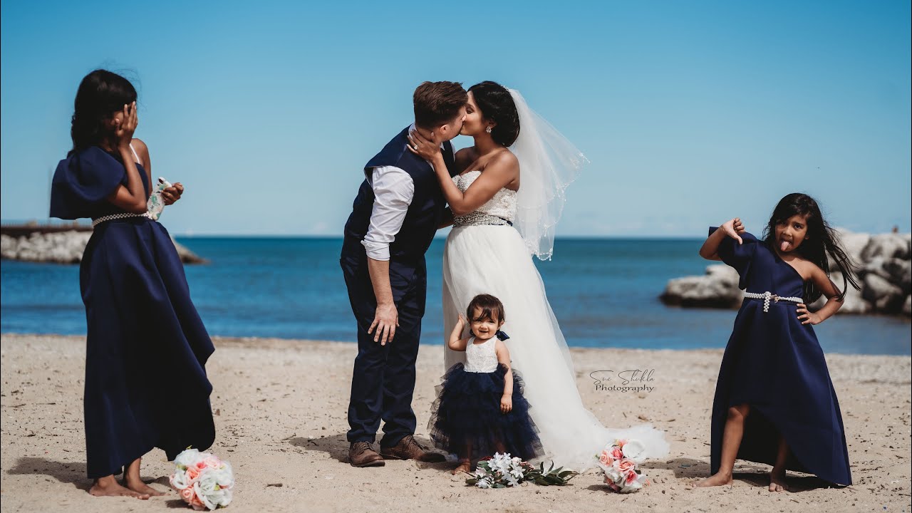 Our wedding photos | Indian bride American groom dreamy wedding photos with their 3 daughters.