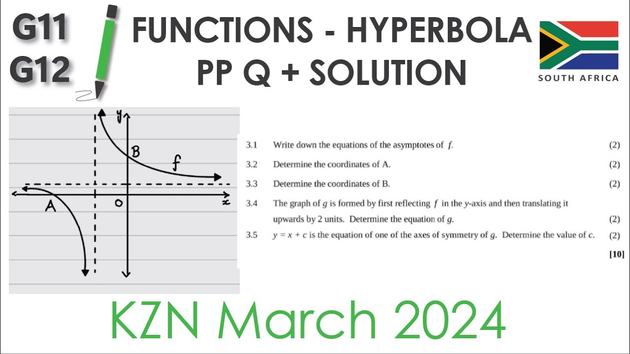 Functions  |  Hyperbola  |  Past Paper   |  Solution  |   KZN March 2024   |   Grade 12