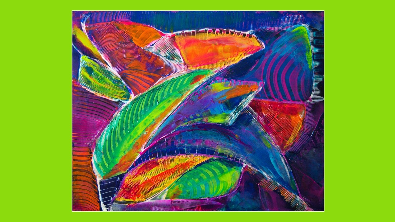 #10,123 Fluid Acrylics Mark Making & Impasto Painting 7.19.2025 Experimental art