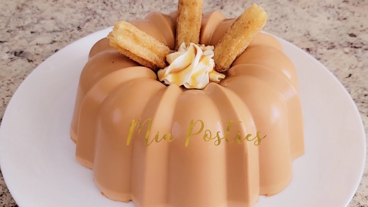 GELATINA DE CHURRO CON QUESO CREMA!! Riquisima y facil 🤤 mia postres.