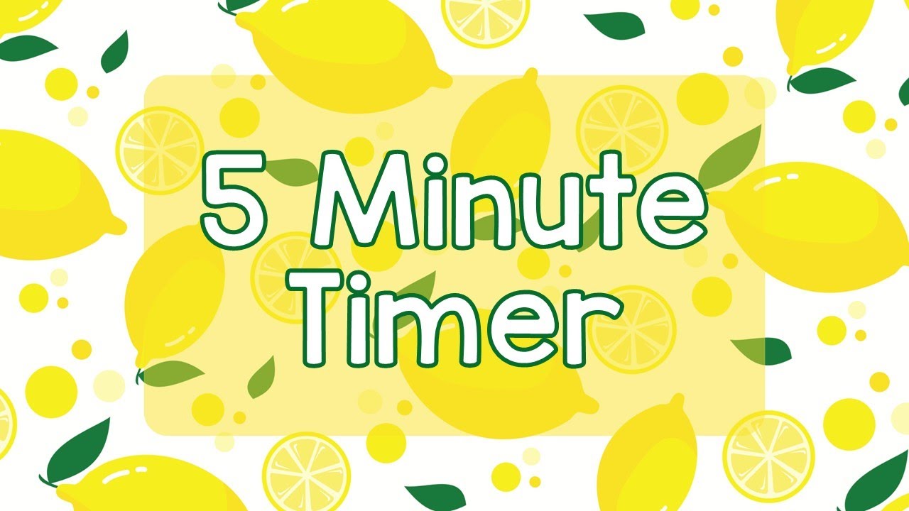 5 Minute Timer - Cute Bright Lemon Theme - Calm Ending Chime Notification - Bright Fun Aesthetic