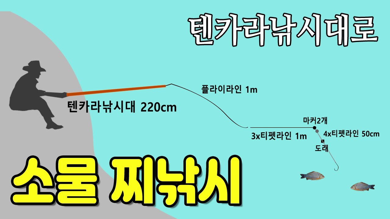 텐카라 소물 찌낚시, 연주찌(마커) 2개를 사용한 중층낚시입니다.