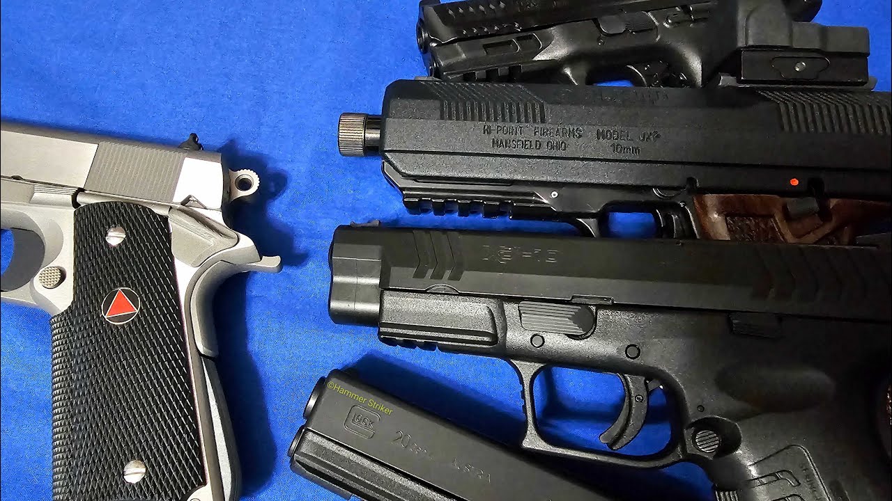 10mm Colt vs Glock vs S&W M&P vs Springfield Armory & Hi Point at the Range