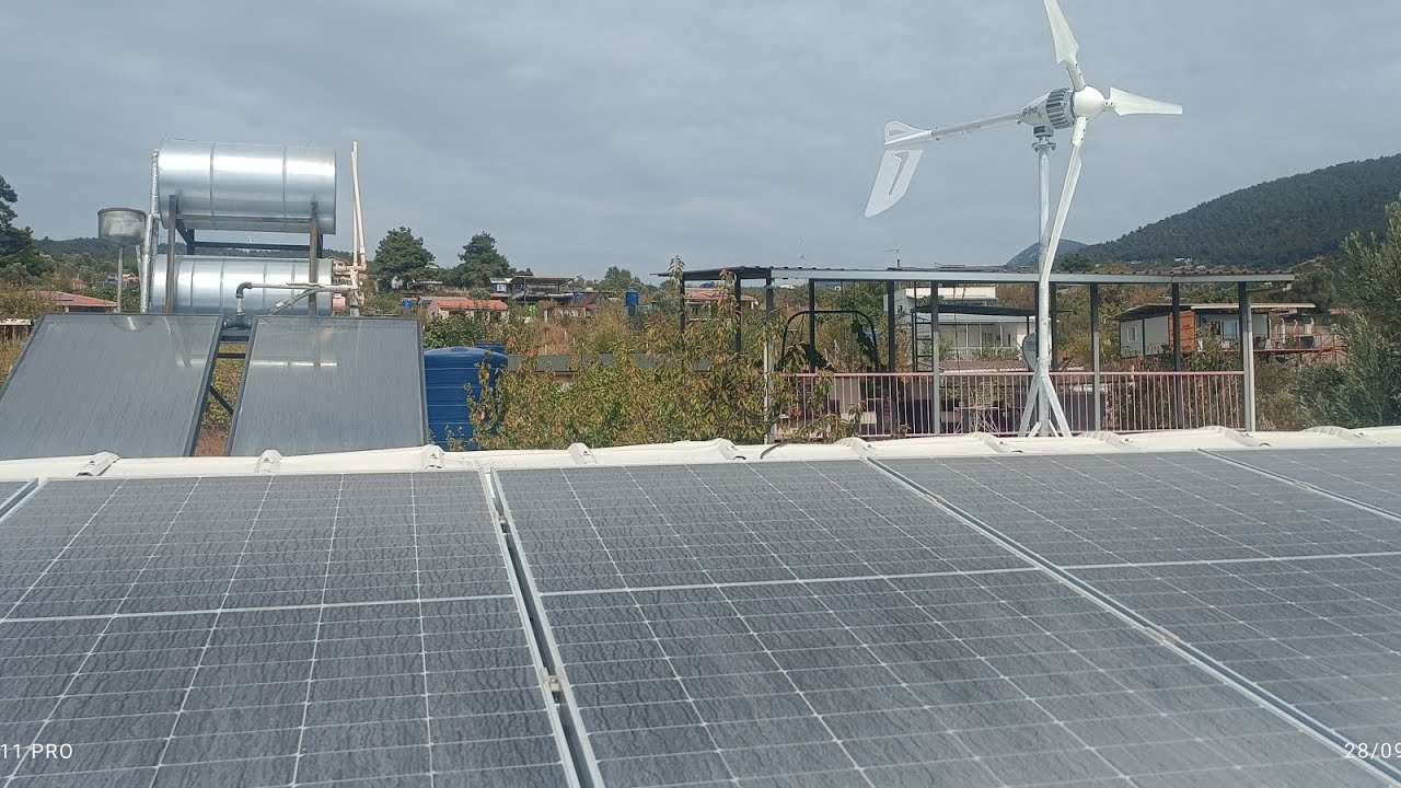 Rüzgar türbini ve güneş enerjisi inverter şarj kontrol cihazı her şey burda