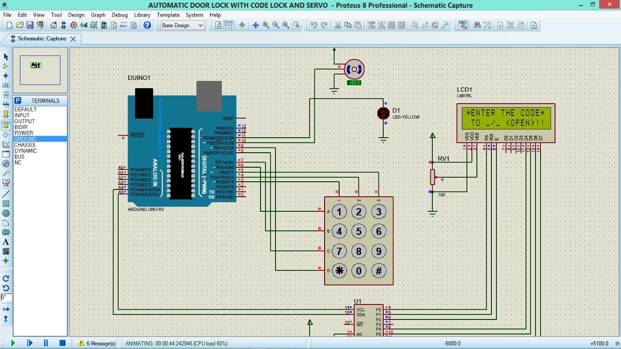 Password Based Door Lock Security System Using Arduino & Keypad with proteus simulation | part 2