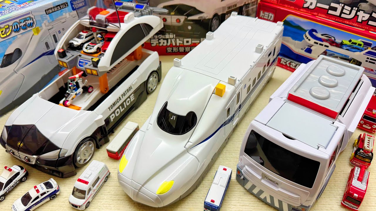 トミカ 変形ステーション&でっかい新幹線N700Sがチエンジ！ピッとして GO!Disney Cars  Tomica Collection ASMR Satisfying with Unboxing