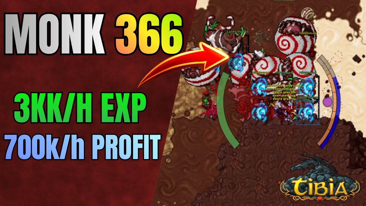 Monk 350+ | Candia Mines Hunt | 3kk raw 700k profit | Tibia
