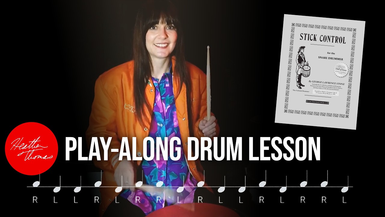 Stick Control Page 1 Exercise 6 Play-Along lesson with Heather Thomas
