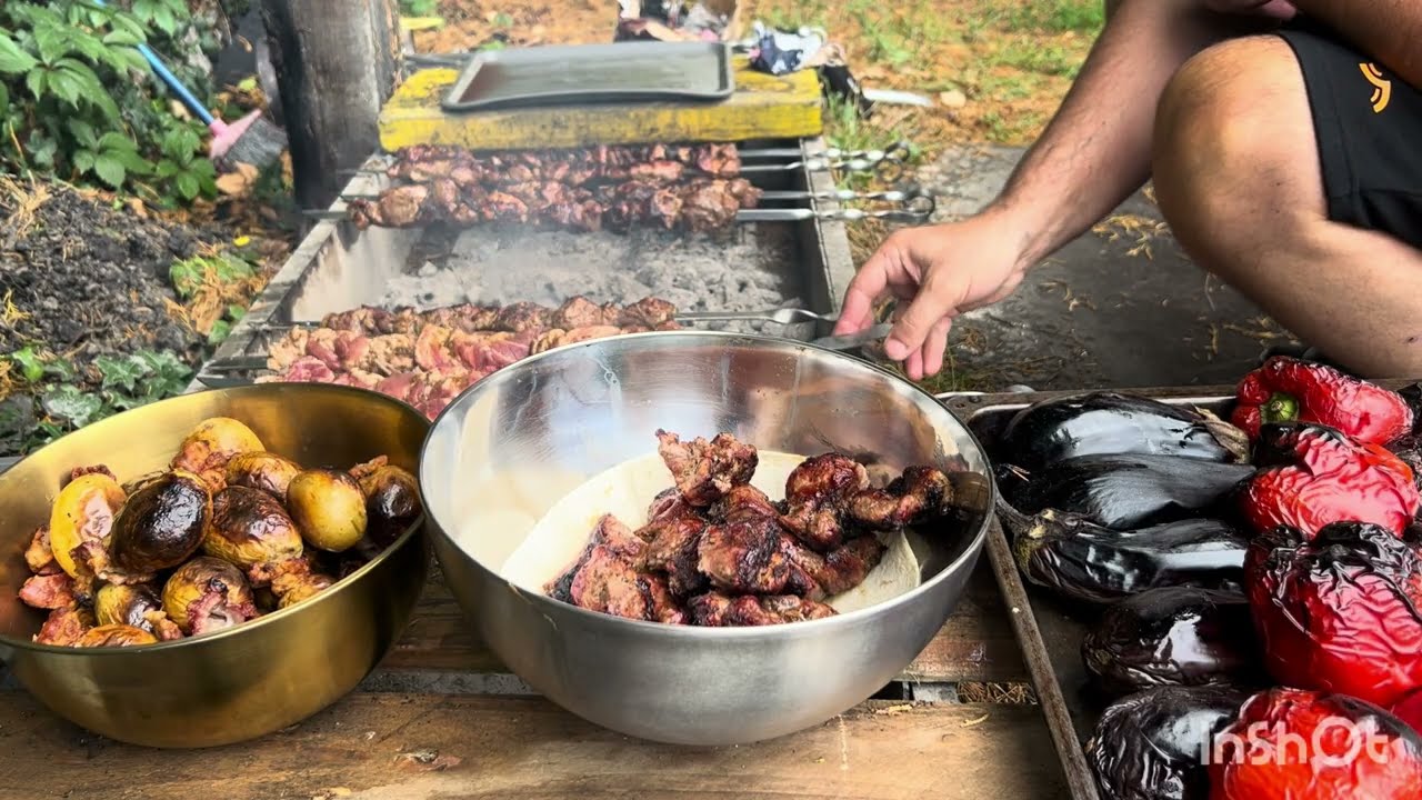ASMR BBQ Skewers on Fire | Relaxing Grill Sounds