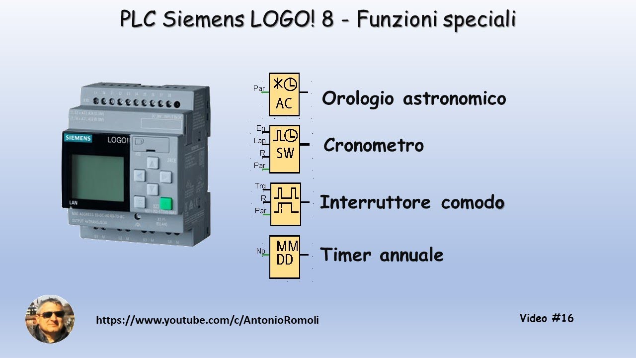 PLC Siemens Logo8! Funzioni speciali. Programmazione e simulazione