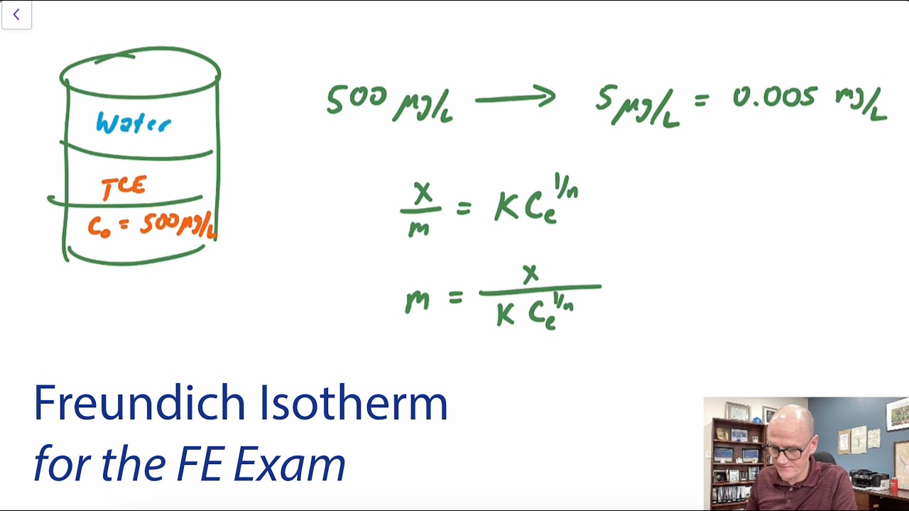 Freundlich Isotherm Example for FE Exam Preparation