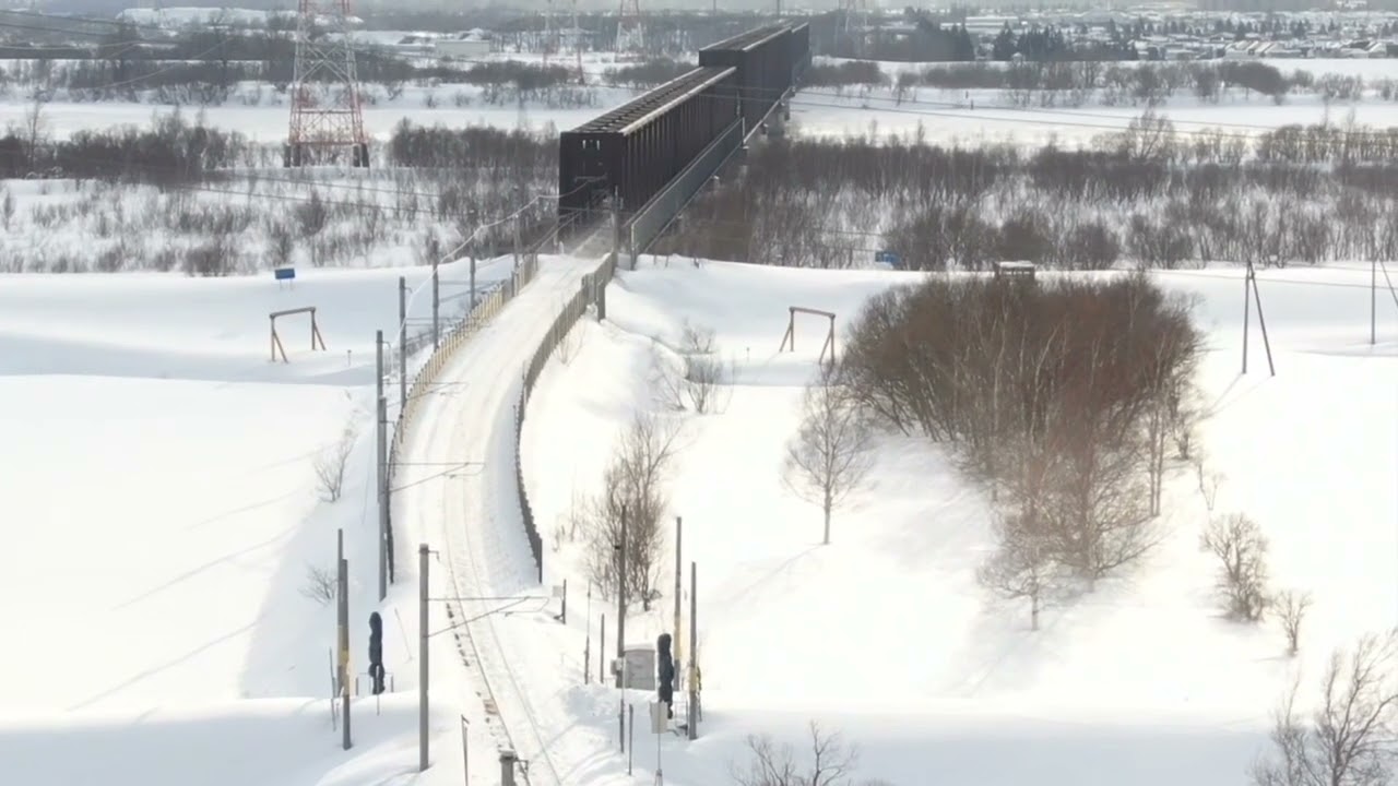 冬の学園都市線空撮