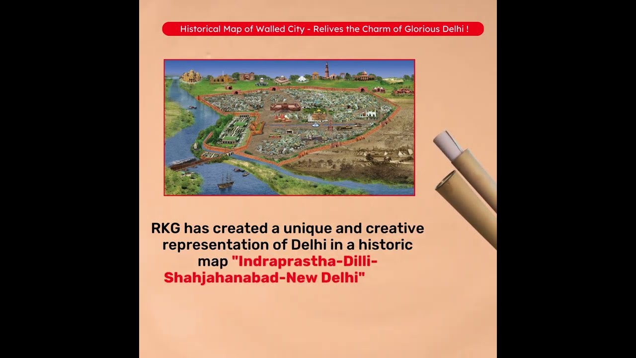 Historical Map of Walled City - Relives the Charm of Glorious Delhi by RKG | Book Bargain Buy