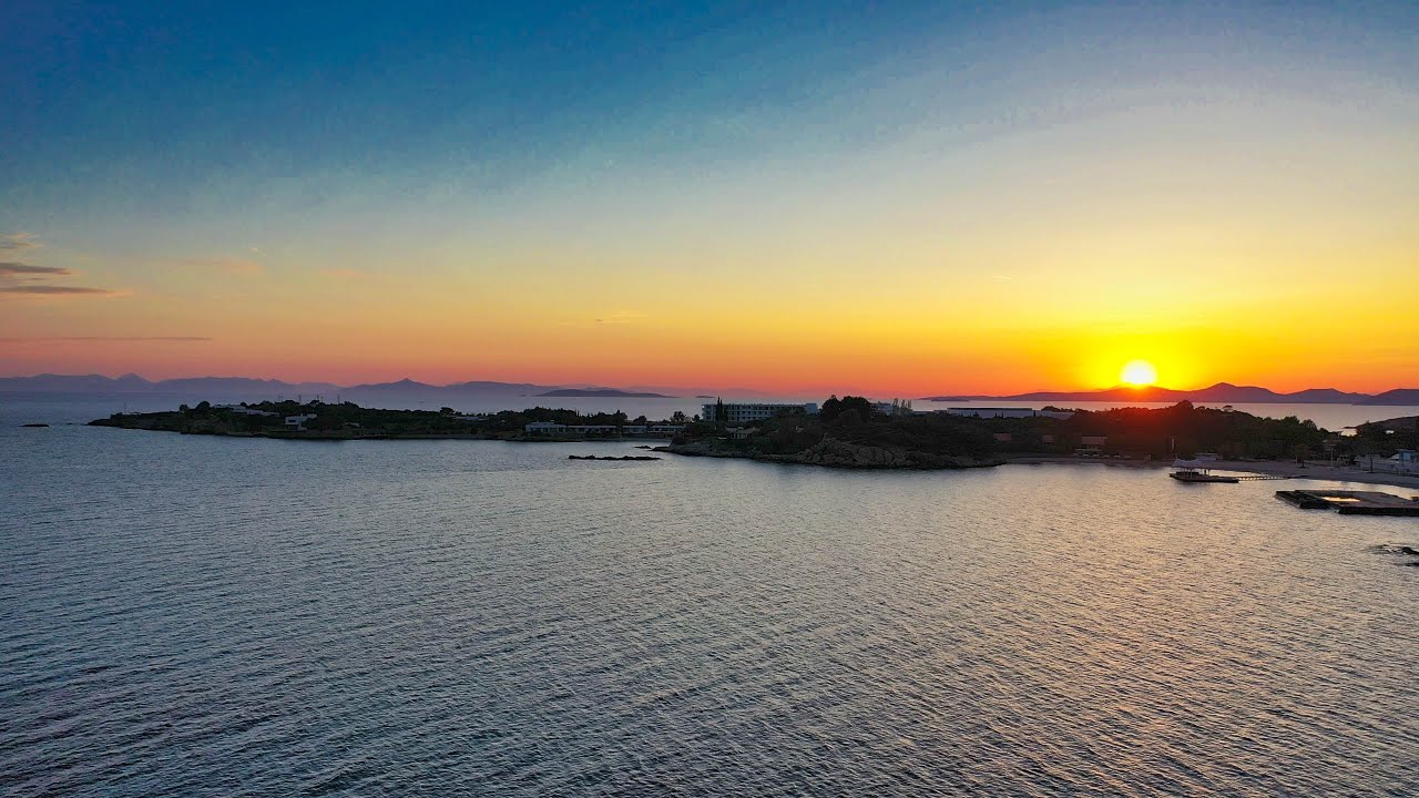 Sunset at Grand Resort Lagonissi, Athens Riviera | Drone DJI Mavic 2 Pro | 4K