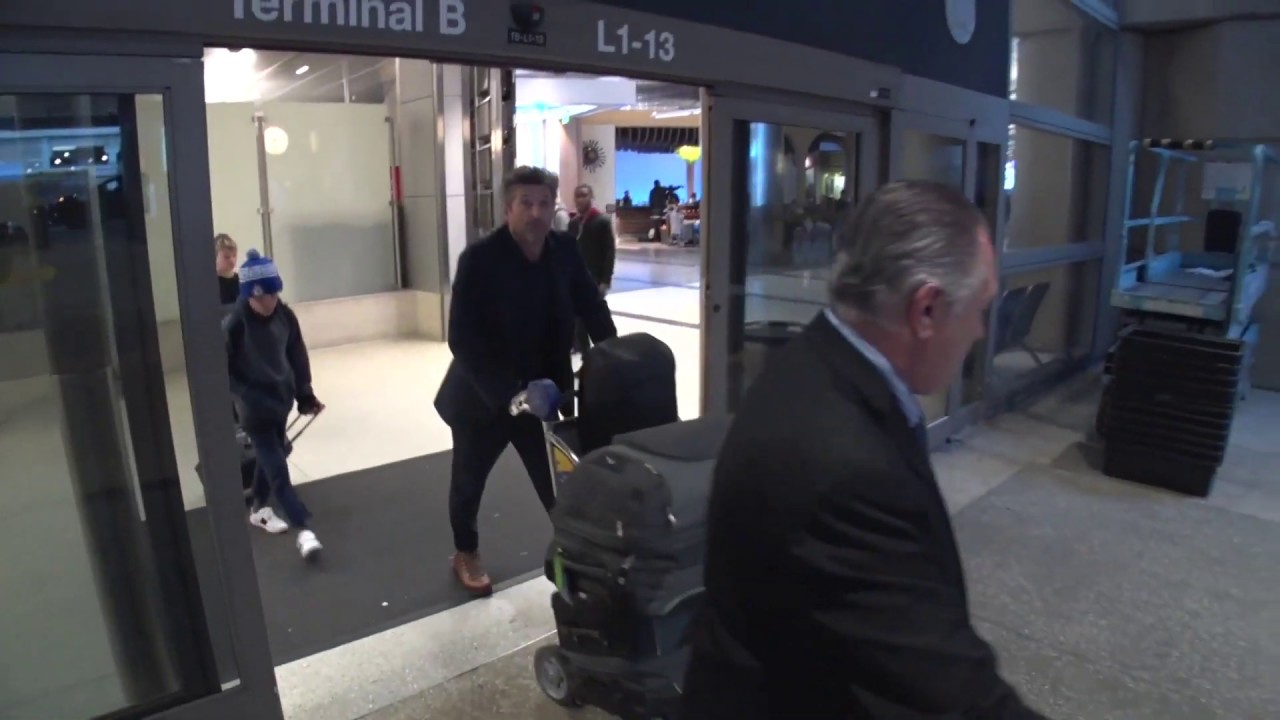 Patrick Dempsey Rolls Into LA With His Sons At LAX