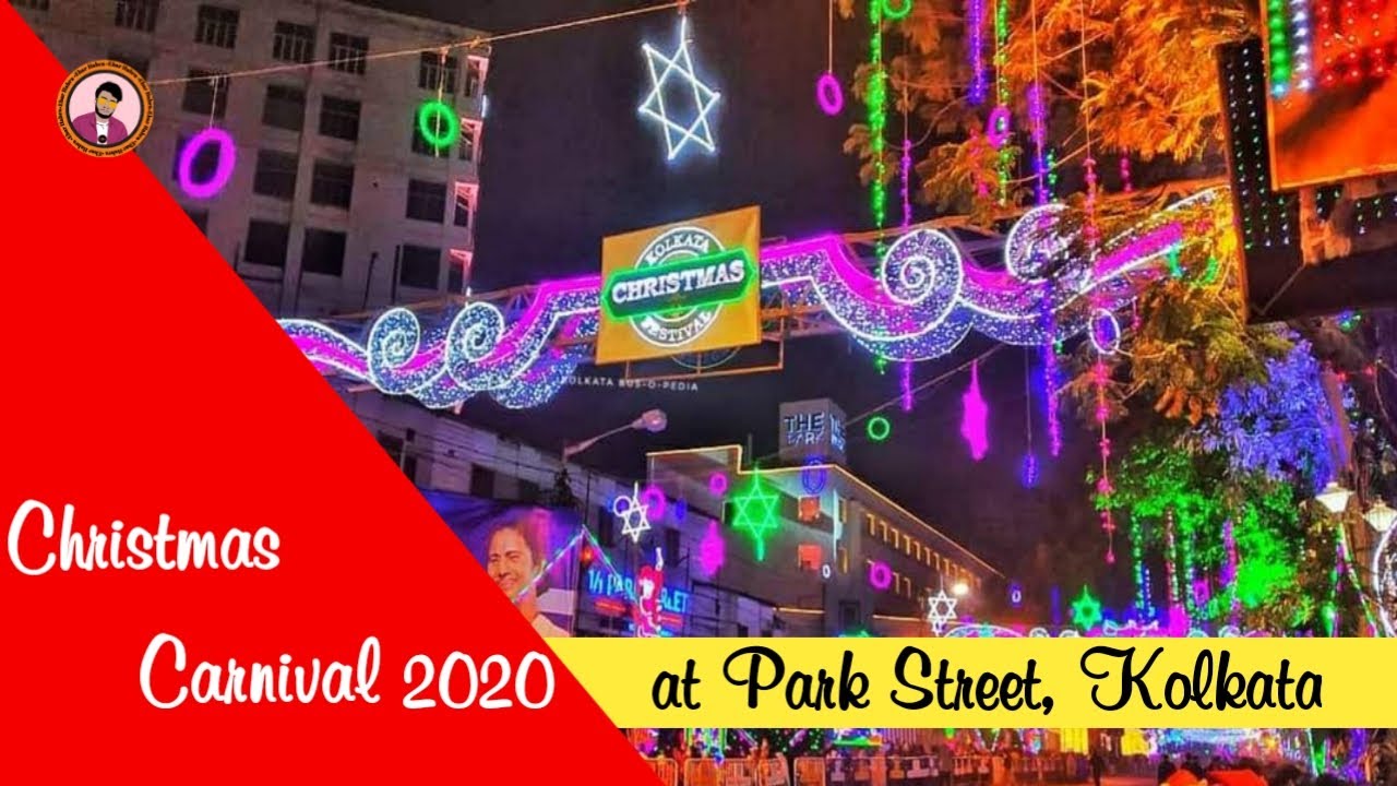 কলকাতার Christmas Carnival 2020 🎄 🎅  🌟 ☃️|| Park Street, Kolkata ||Ebar Habra Vlog
