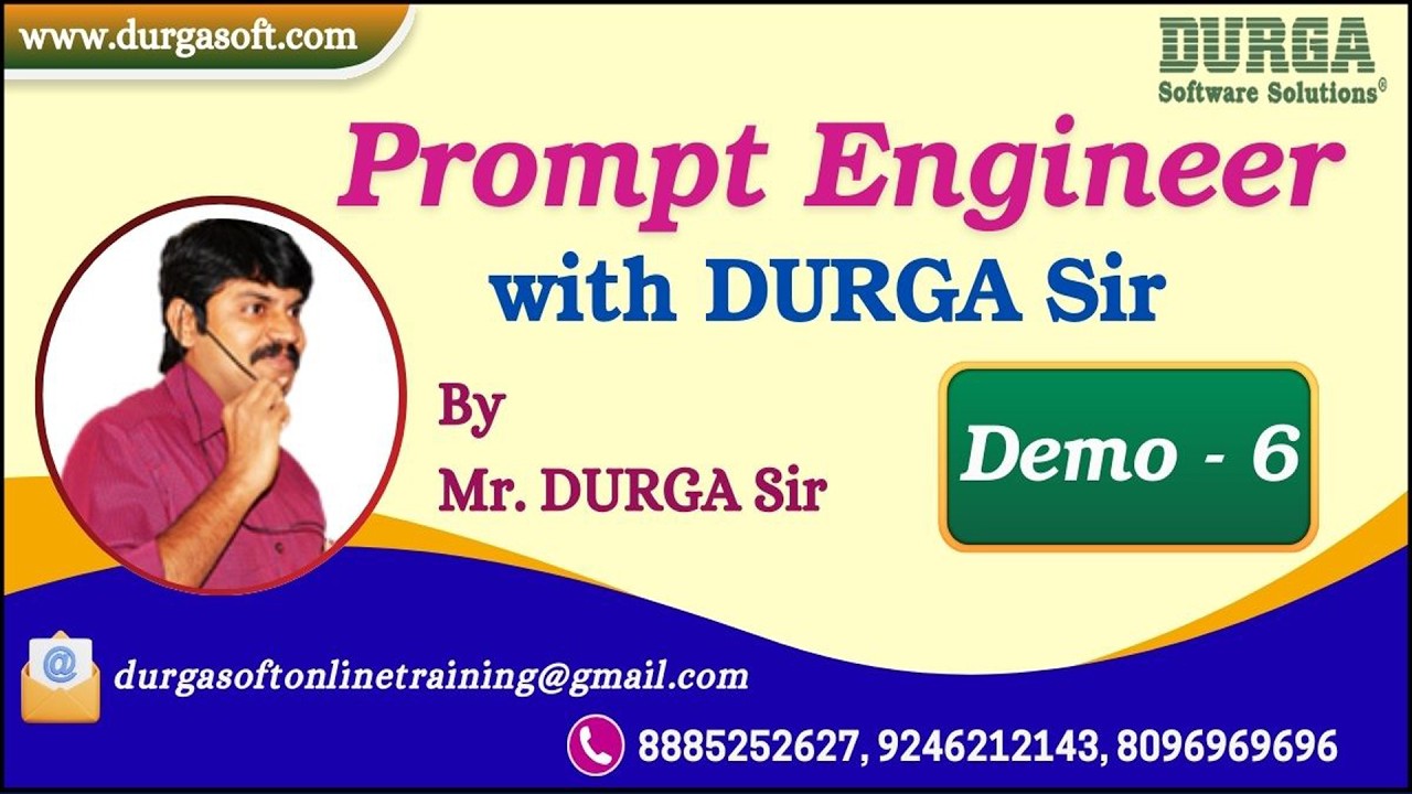 Prompt Engineer with DURGA Sir tutorials || Demo - 6 || by Mr. DURGA Sir On 08-02-2026 @7PM (IST)