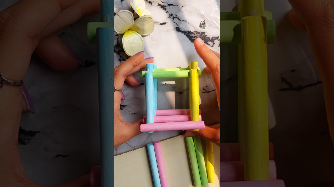 🤯PEN STAND FROM CHALK || CHALK ART🌷 #craft #chalk #chalkart #shorts #anushkascraftland