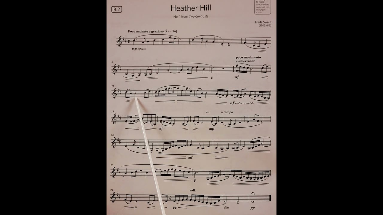 Heather Hill by Freda Swain piano accompaniment at rehearsal speed
