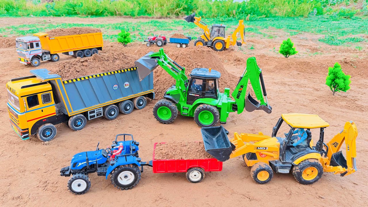 Jcb tractor video | Jcb 4*4 5CX fully loading sand Tata truck 2518 | Mahindra tractor | jcb cartoon