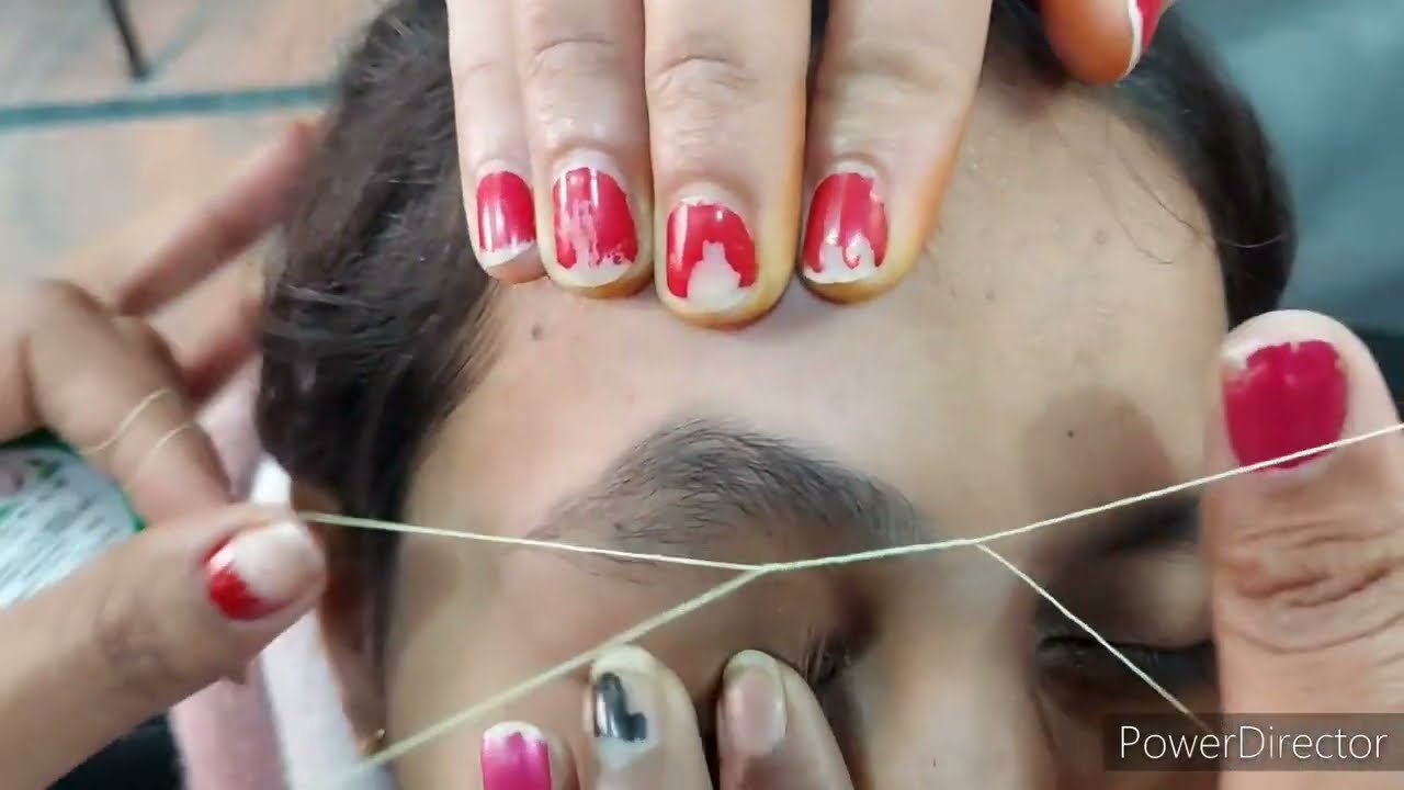 how to do full growth threading at home/pooja chaudhary khushi makeovers moradabad