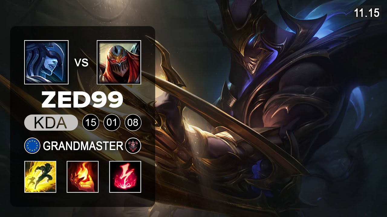 ZED99 Zed Mid vs Lissandra - KR Grandmaster Patch 11.15