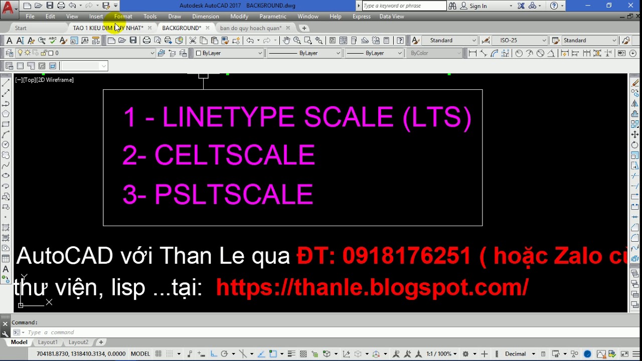 TỶ LỆ KIỂU NÉT (LINE TYPE SCALE) GỒM 3 BIẾN RẤT QUAN TRỌNG: LTS, PSLTSCALE, CELTSCALE TRONG AUTOCAD